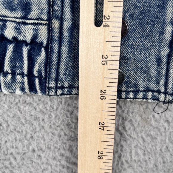 VTG Urban Equipment Jean Jacket Mens Distressed Bomber Sz Large - Picture 6 of 10